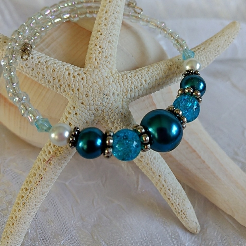 Handmade Memory Wire bracelet - Picture 2 of 3